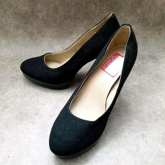 Unlisted Womens Sz 6 M Black Slip On 4" Heels Platform Pumps - Picture 8 of 11